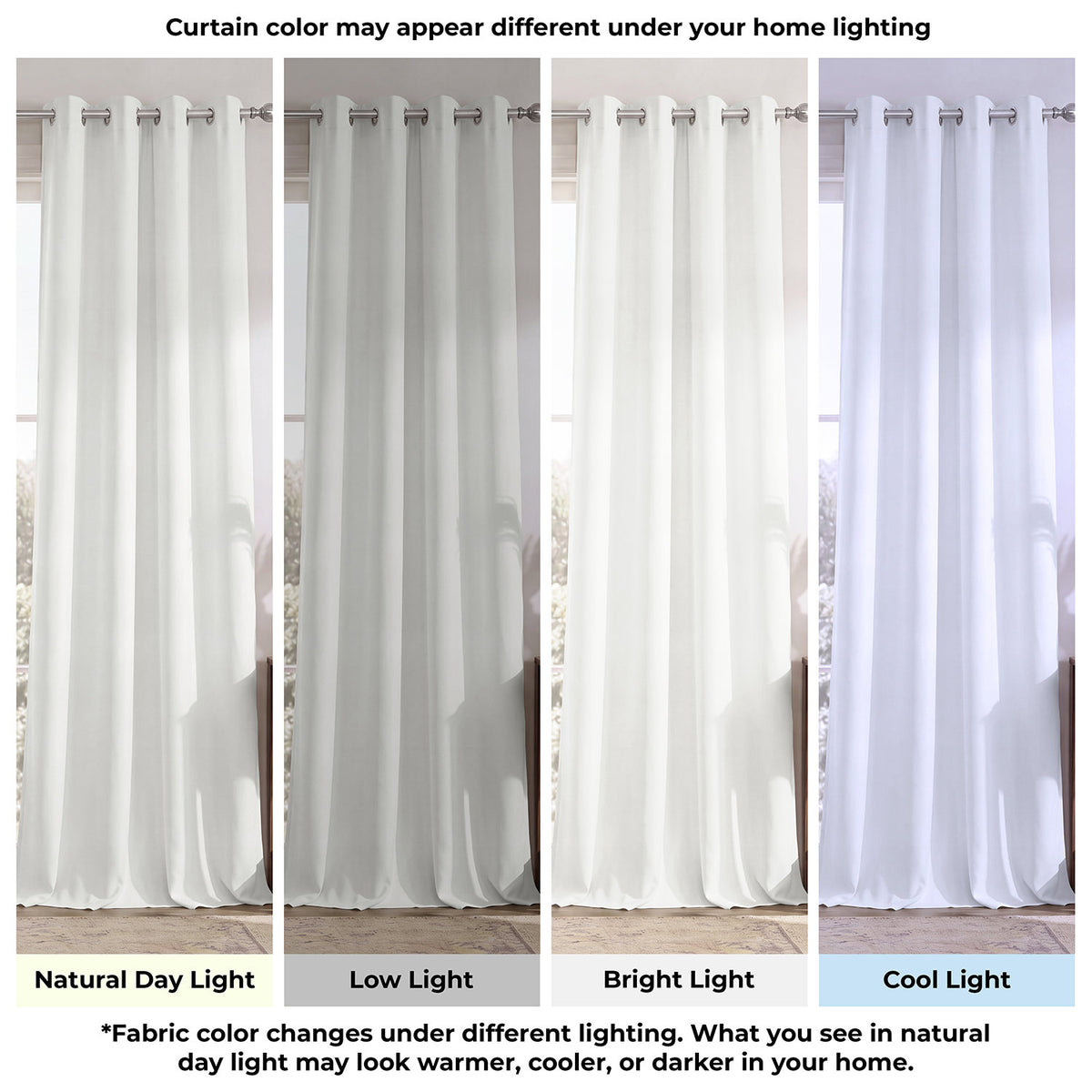 Off White Grommet Performance Linen Hotel Blackout Curtain