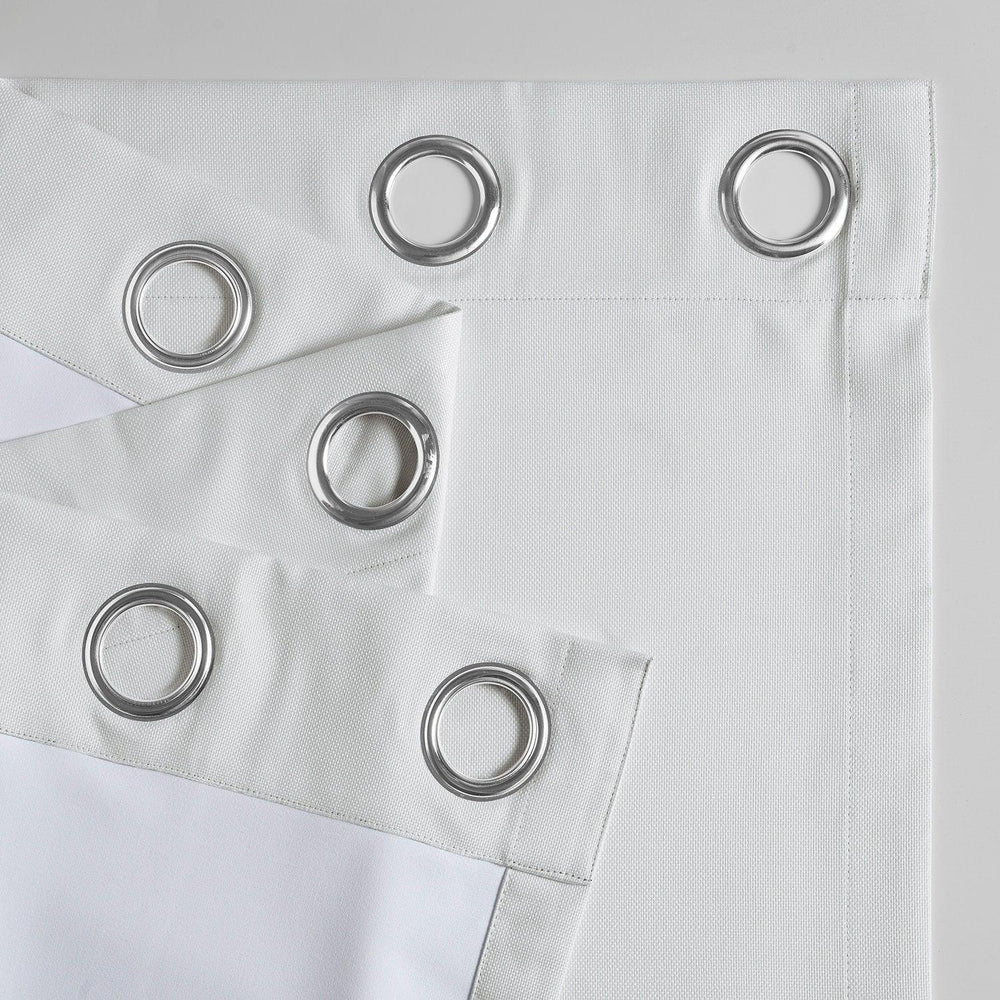 Off White Grommet Performance Linen Hotel Blackout Curtain