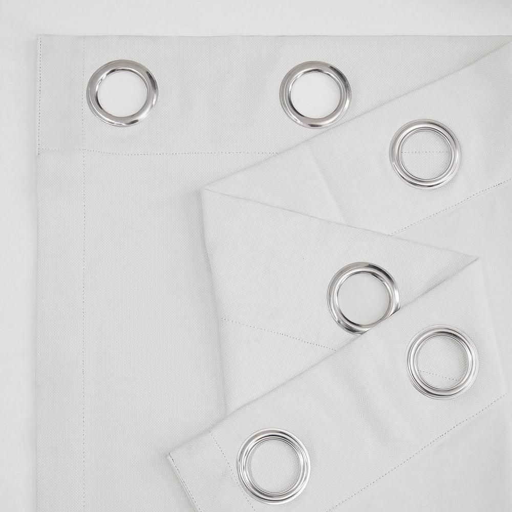 Off White Grommet Performance Linen Hotel Blackout Curtain