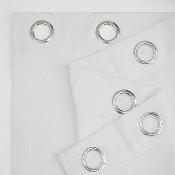 Off White Grommet Performance Linen Hotel Blackout Curtain