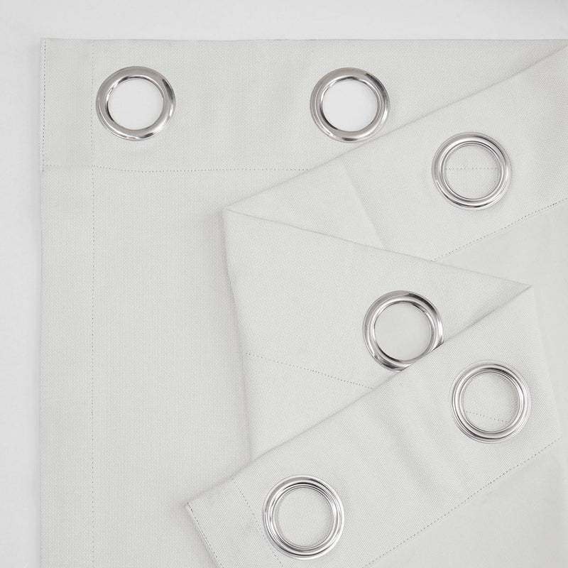 Off White Grommet Performance Linen Hotel Blackout Curtain