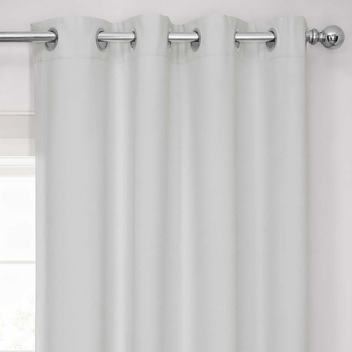 Off White Grommet Performance Linen Hotel Blackout Curtain