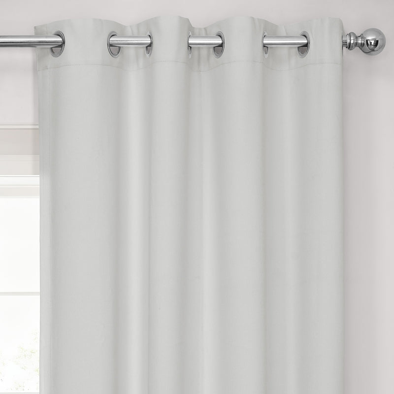 Off White Grommet Performance Linen Hotel Blackout Curtain
