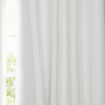 Off White Grommet Performance Linen Hotel Blackout Curtain