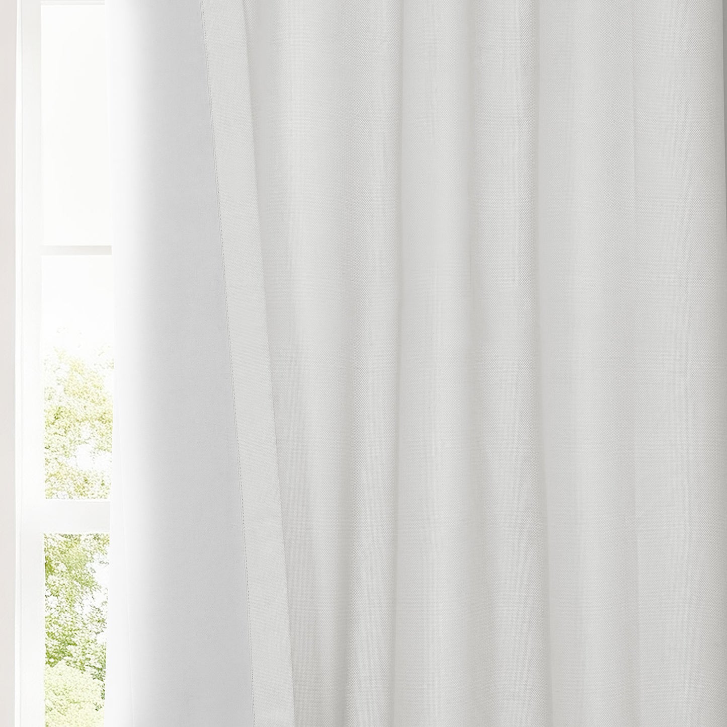 Off White French Pleat Performance Linen Hotel Blackout Curtain