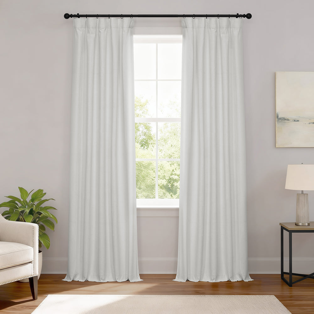 Off White Performance Linen Hotel Blackout Curtain