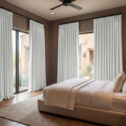 Off White Performance Linen Custom Curtain