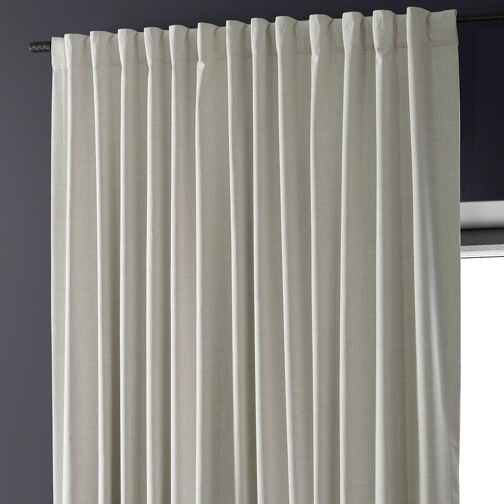 Warm White Extra Wide Performance Linen Hotel Blackout Curtain - HalfPriceDrapes.com