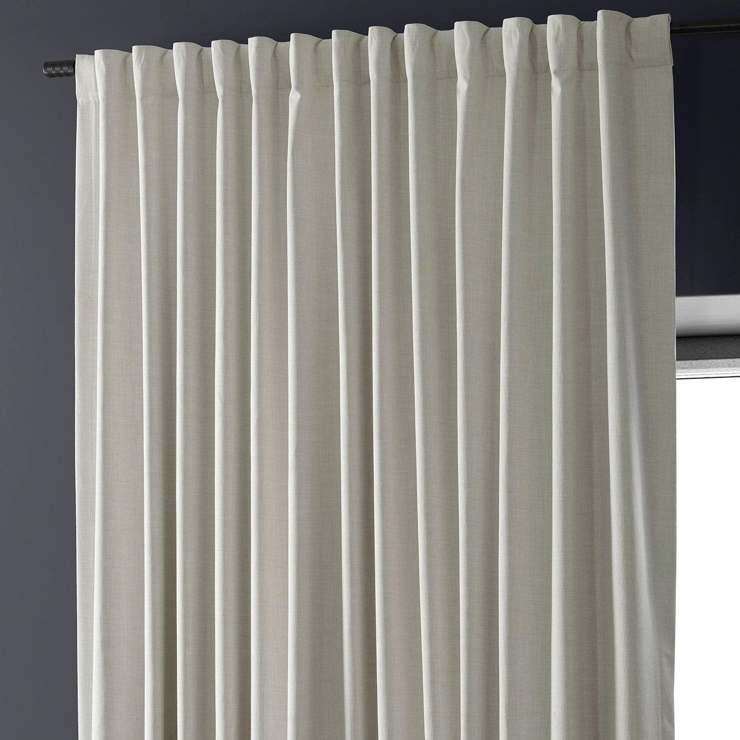 Warm White Extra Wide Performance Linen Hotel Blackout Curtain - HalfPriceDrapes.com