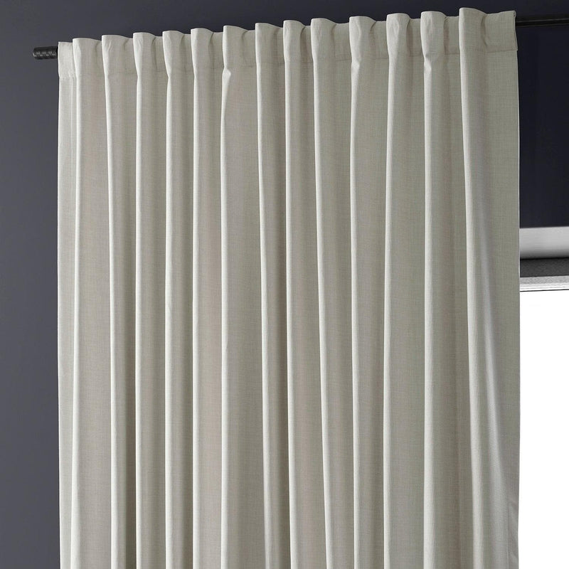 Warm White Extra Wide Performance Linen Hotel Blackout Curtain - HalfPriceDrapes.com