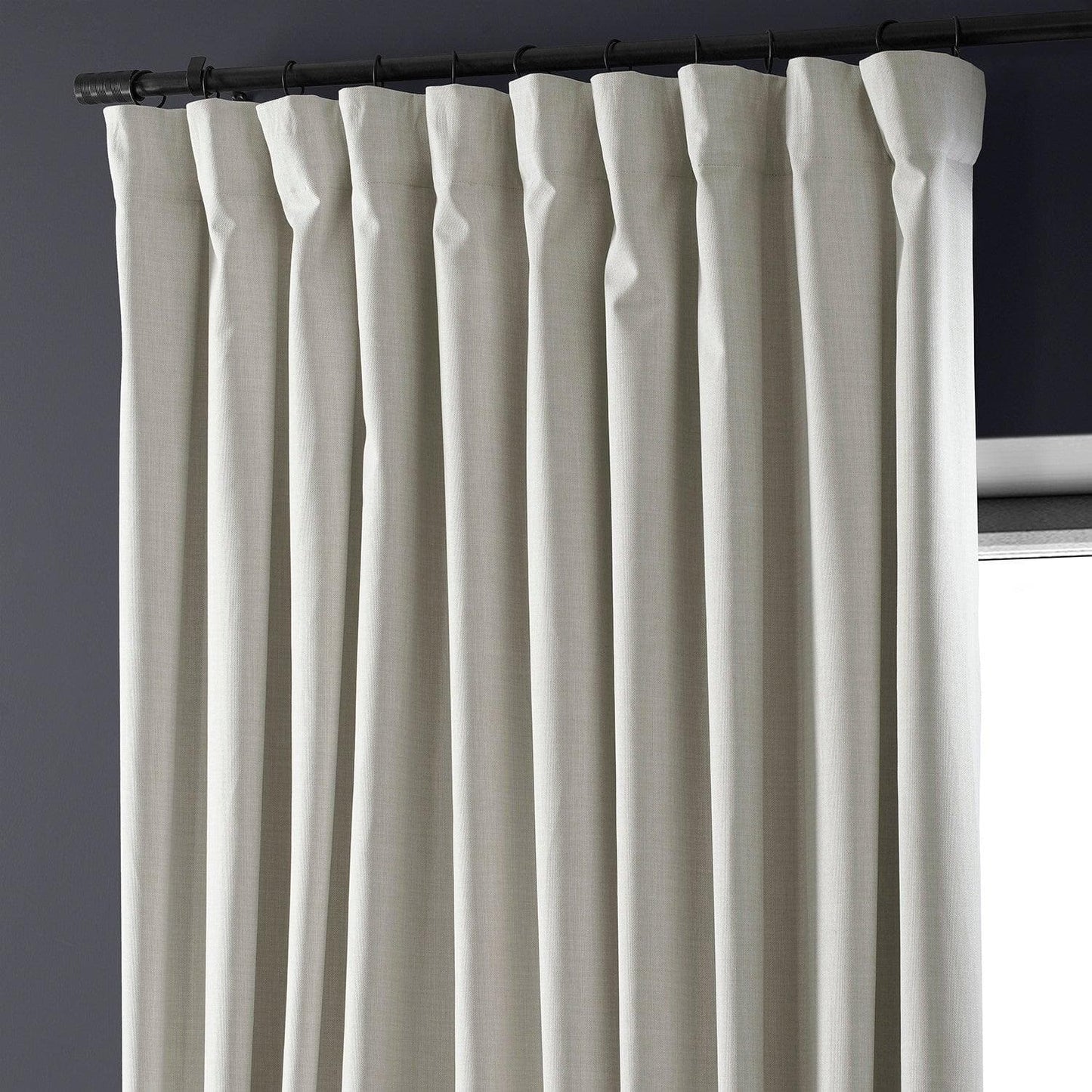 Warm White Extra Wide Performance Linen Hotel Blackout Curtain - HalfPriceDrapes.com