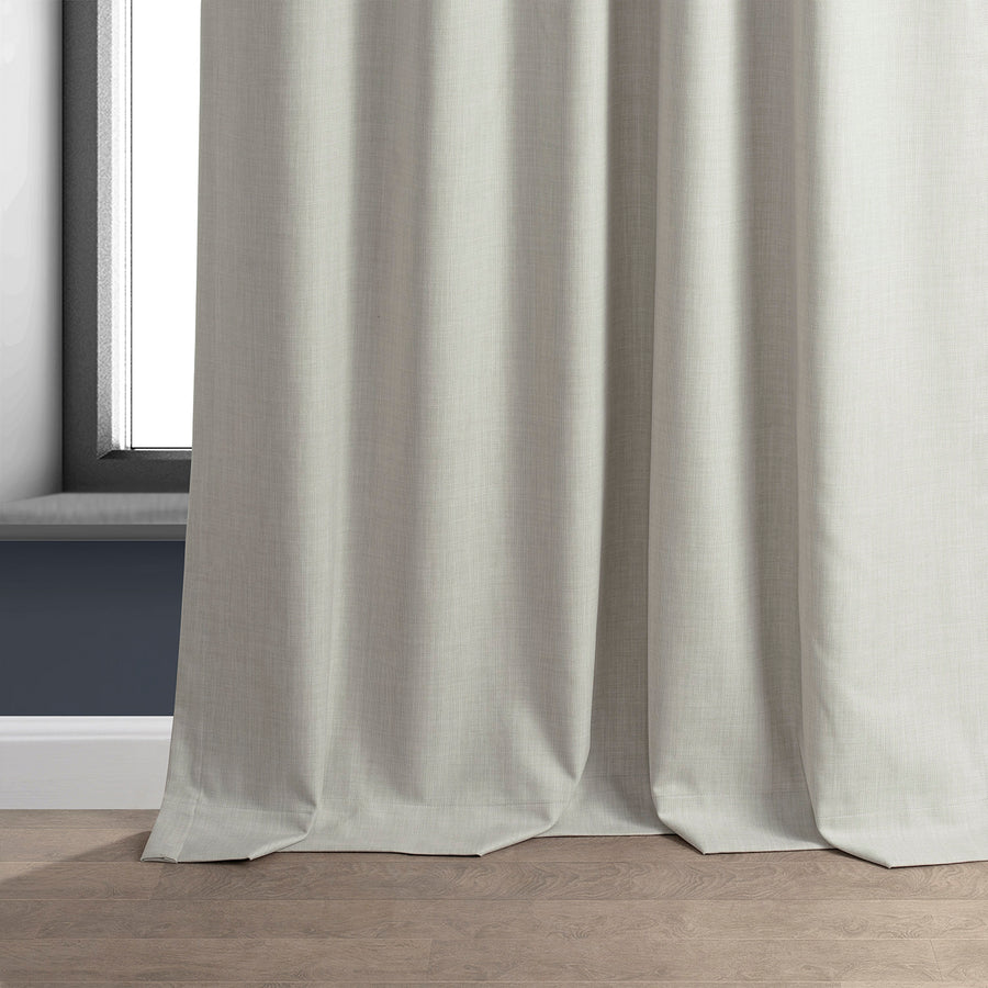 Warm White Performance Linen Custom Curtain