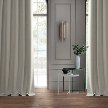 Warm White Performance Linen Custom Curtain