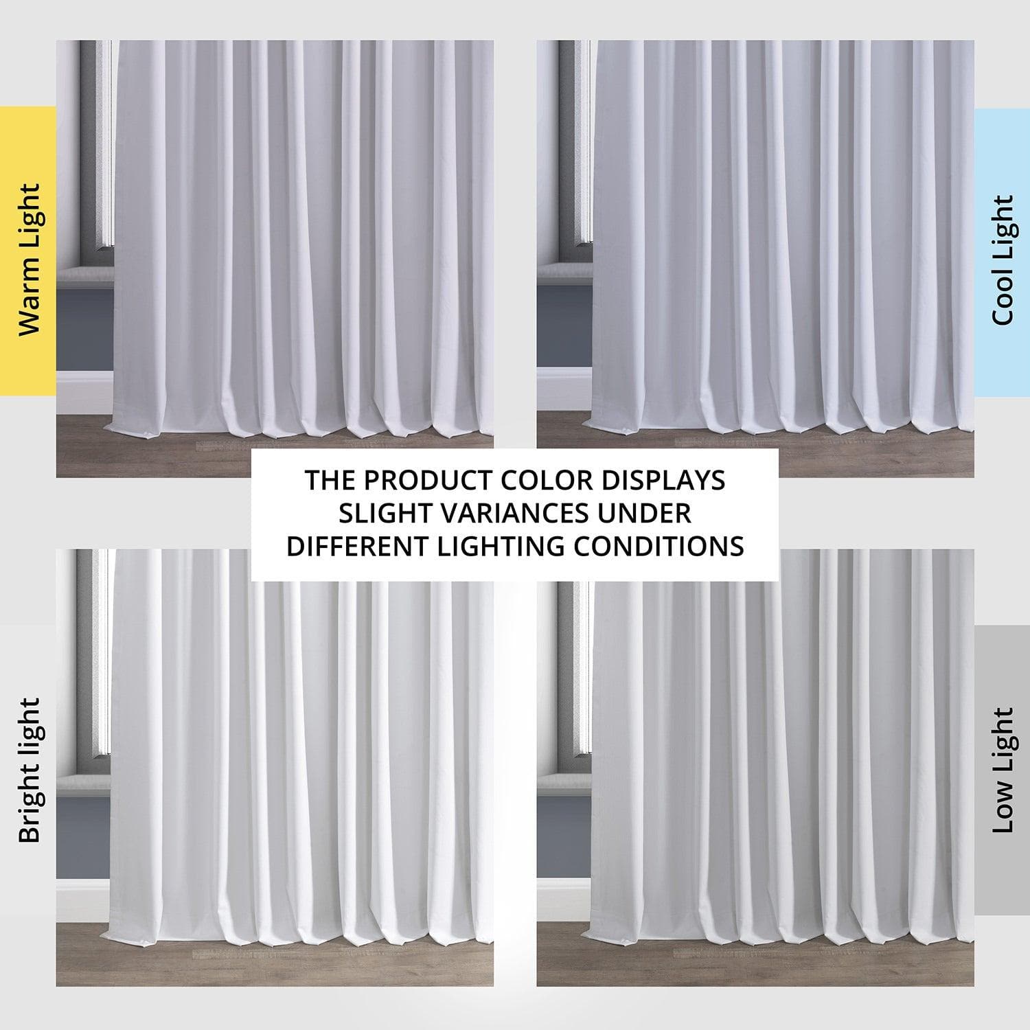 White Extra Wide Performance Linen Hotel Blackout Curtain - HalfPriceDrapes.com