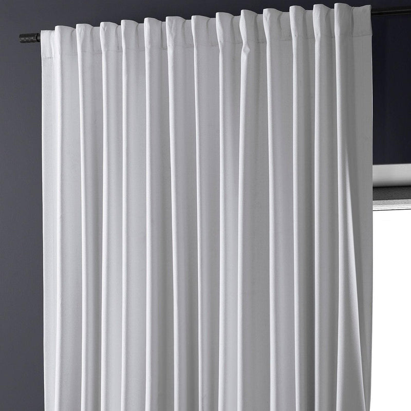 White Extra Wide Performance Linen Hotel Blackout Curtain - HalfPriceDrapes.com
