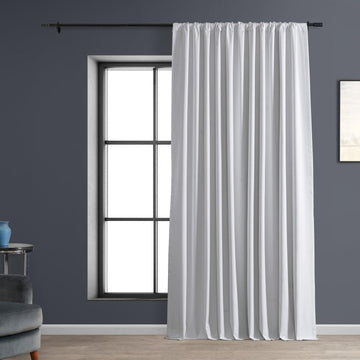 White Extra Wide Performance Linen Hotel Blackout Curtain