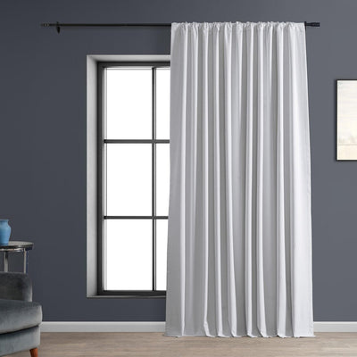 White Extra Wide Performance Linen Hotel Blackout Curtain