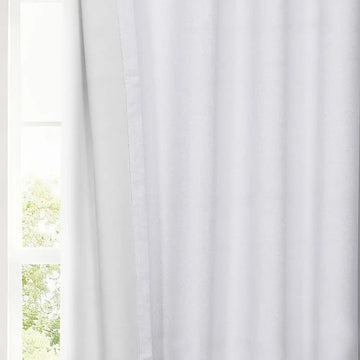 White Pinch Pleat Performance Linen Hotel Blackout Curtain
