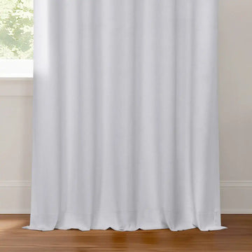 White Pinch Pleat Performance Linen Hotel Blackout Curtain