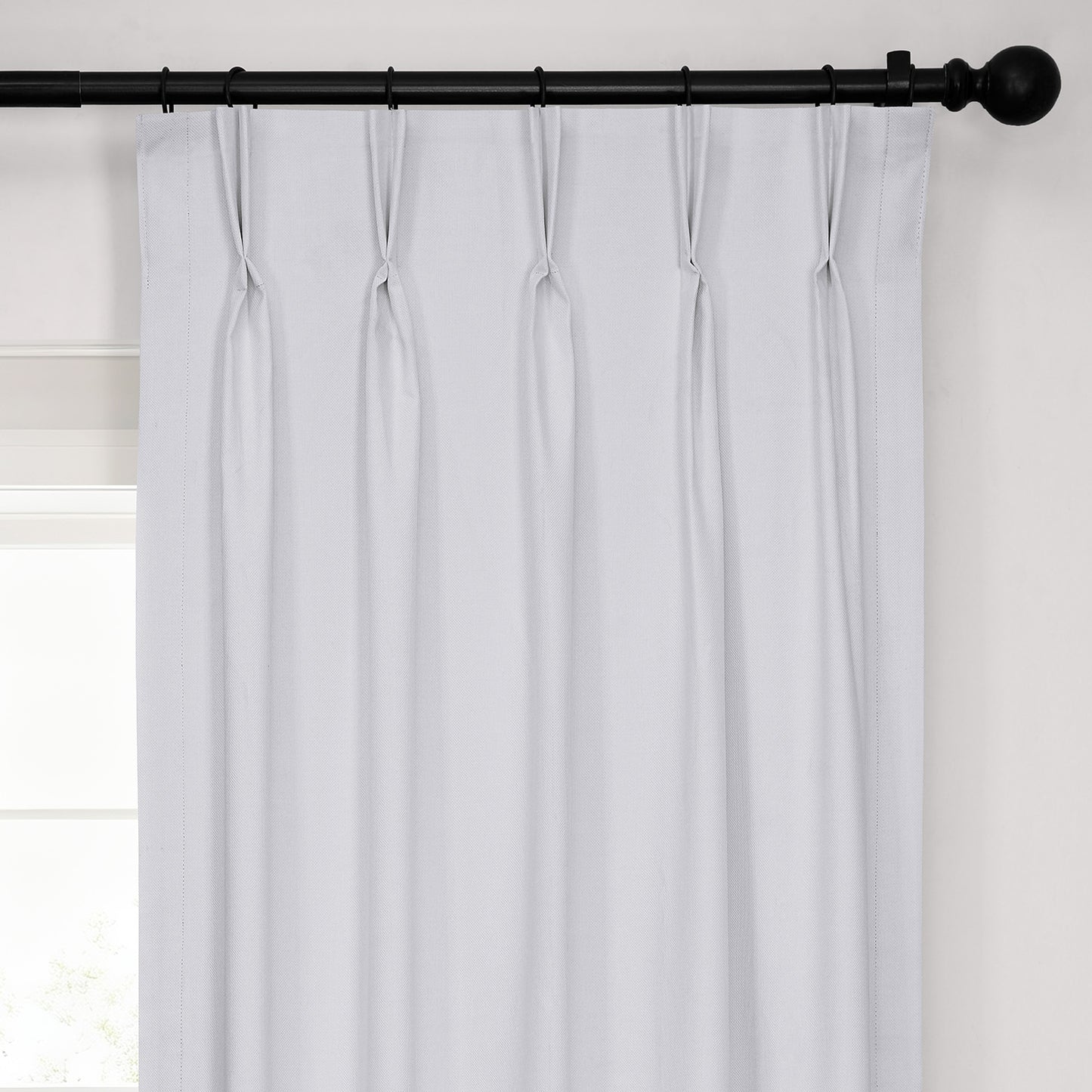 White French Pleat Performance Linen Hotel Blackout Curtain