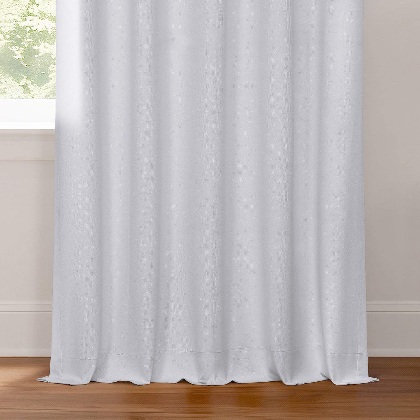 White Performance Linen Hotel Blackout Curtain