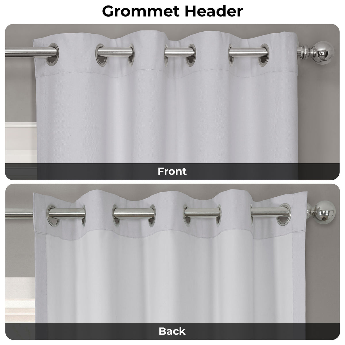 White Grommet Performance Linen Hotel Blackout Curtain