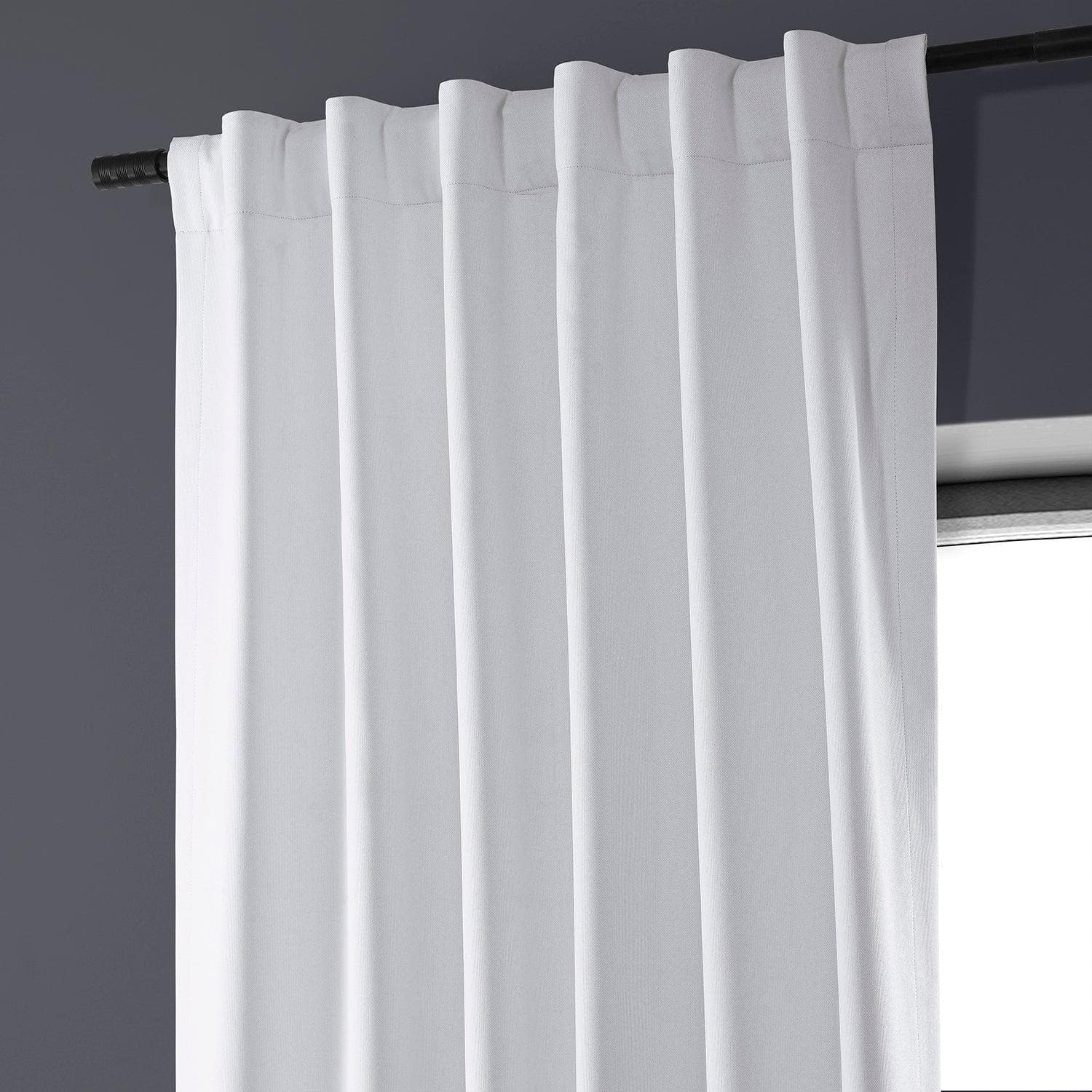 White Performance Linen Hotel Blackout Curtain