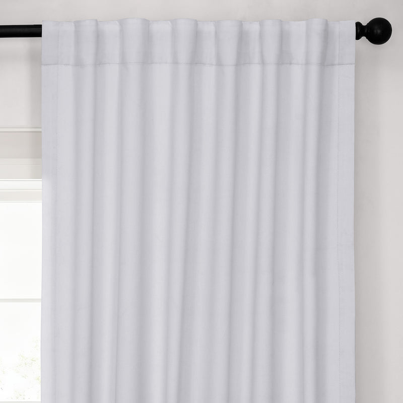 White Performance Linen Hotel Blackout Curtain