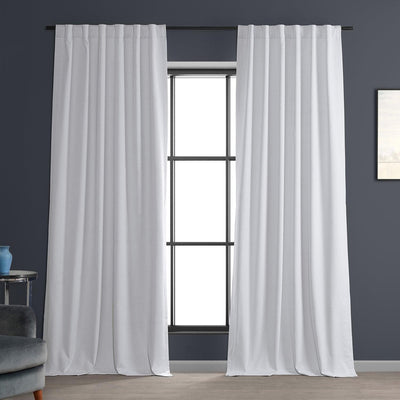 White Performance Linen Hotel Blackout Curtain