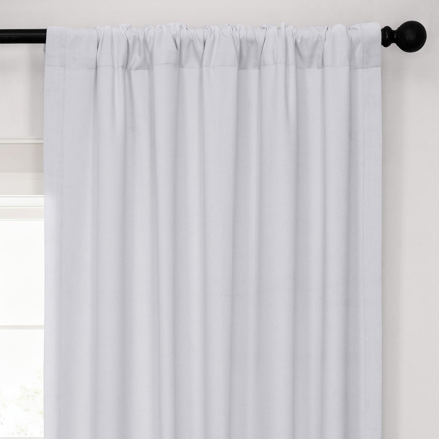 White Performance Linen Hotel Blackout Curtain