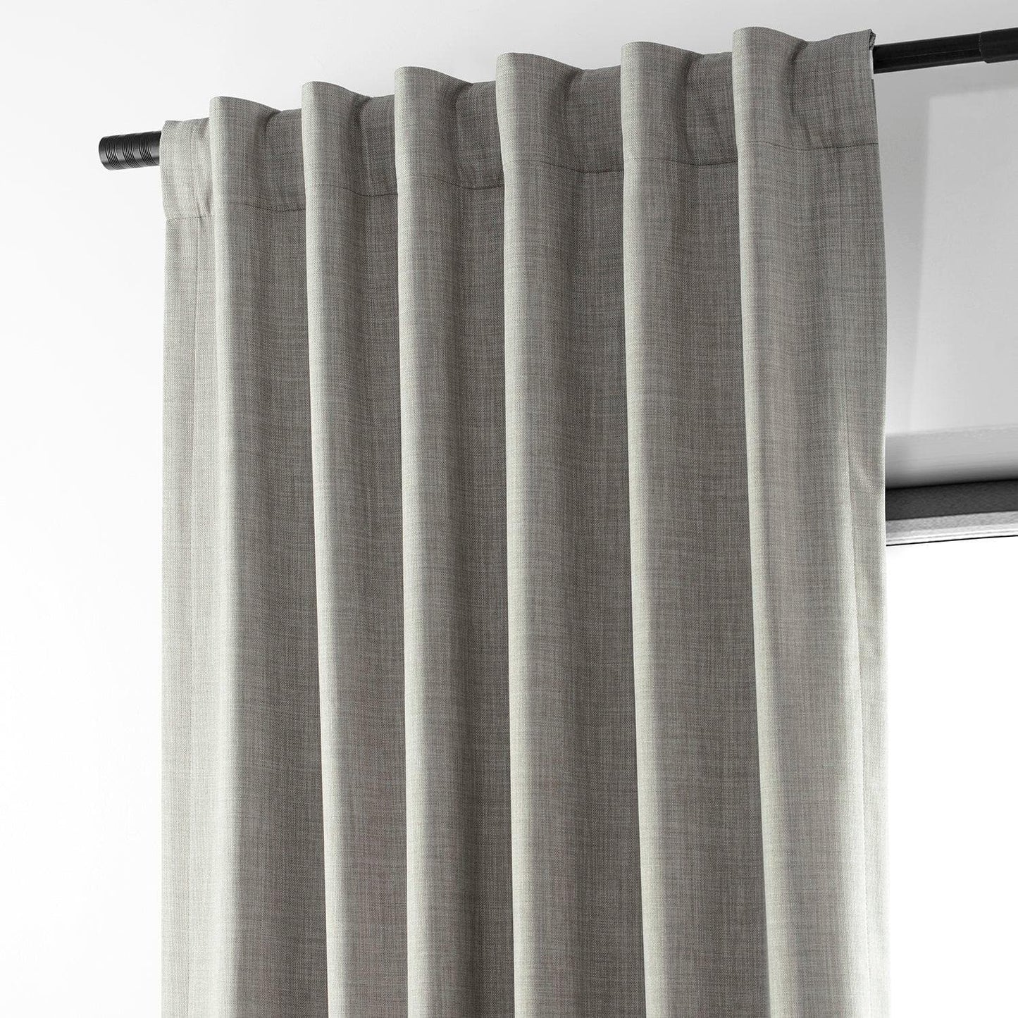 Dark Greige Performance Linen Hotel Blackout Curtain - HalfPriceDrapes.com