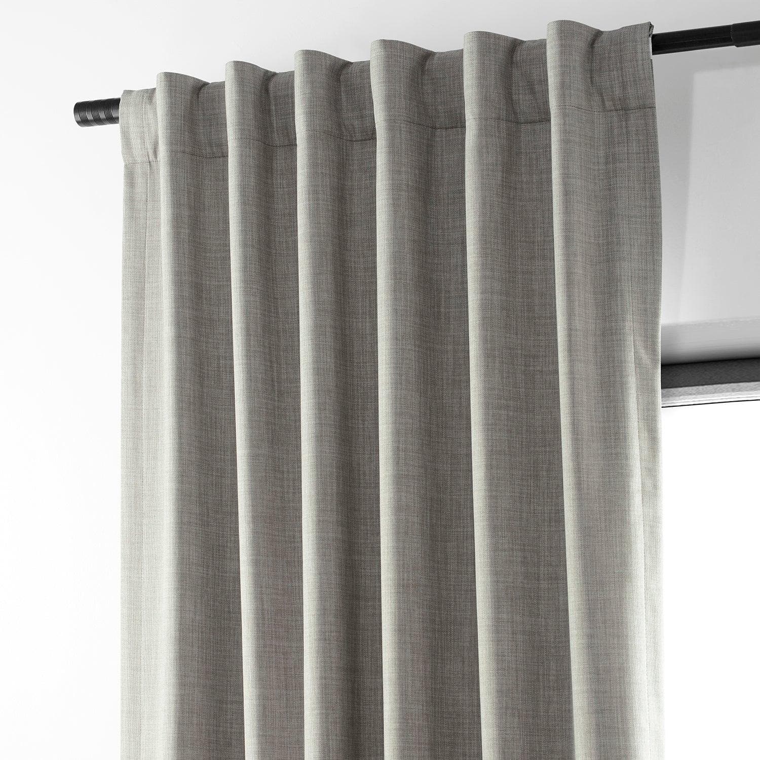 Dark Greige Performance Linen Hotel Blackout Curtain - HalfPriceDrapes.com