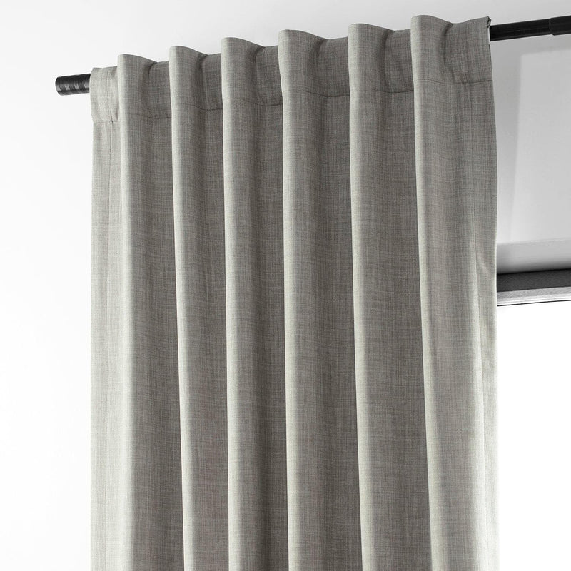 Dark Greige Performance Linen Hotel Blackout Curtain - HalfPriceDrapes.com