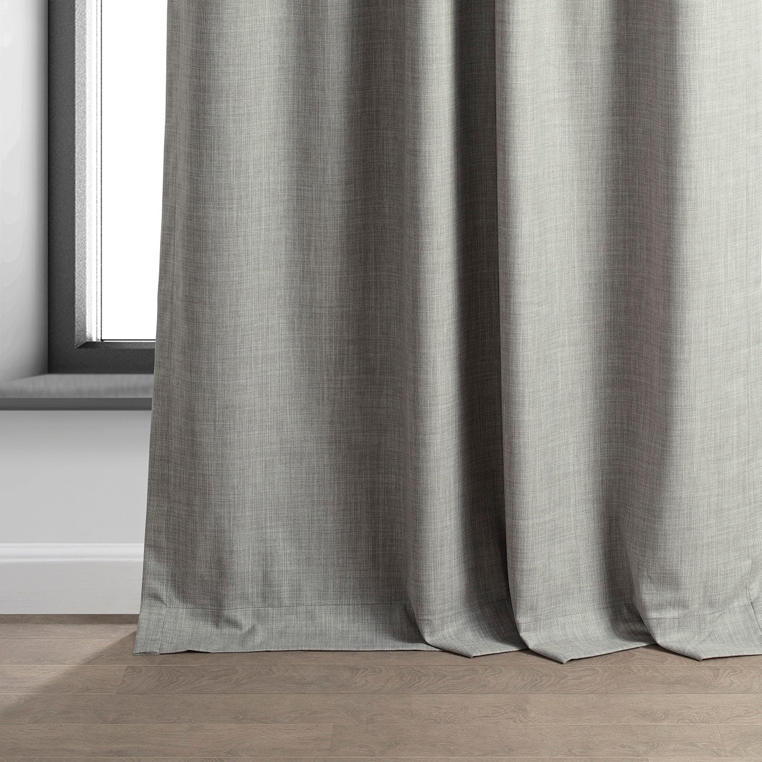 Dark Greige Performance Linen Custom Curtain