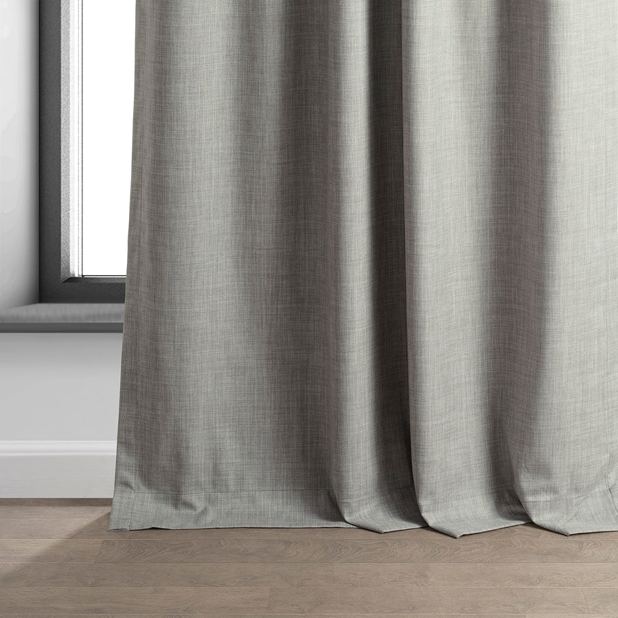 Dark Greige Performance Linen Custom Curtain