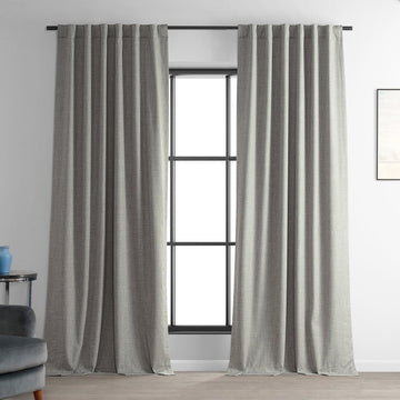 Dark Greige Performance Linen Hotel Blackout Curtain