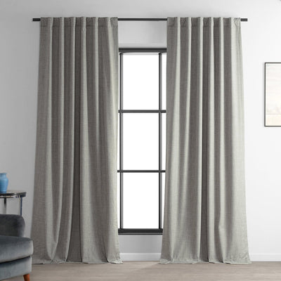 Dark Greige Performance Linen Hotel Blackout Curtain