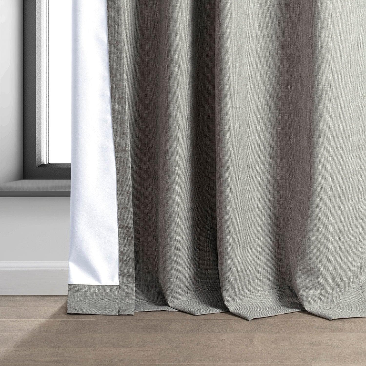 Dark Greige Performance Linen Hotel Blackout Curtain - HalfPriceDrapes.com