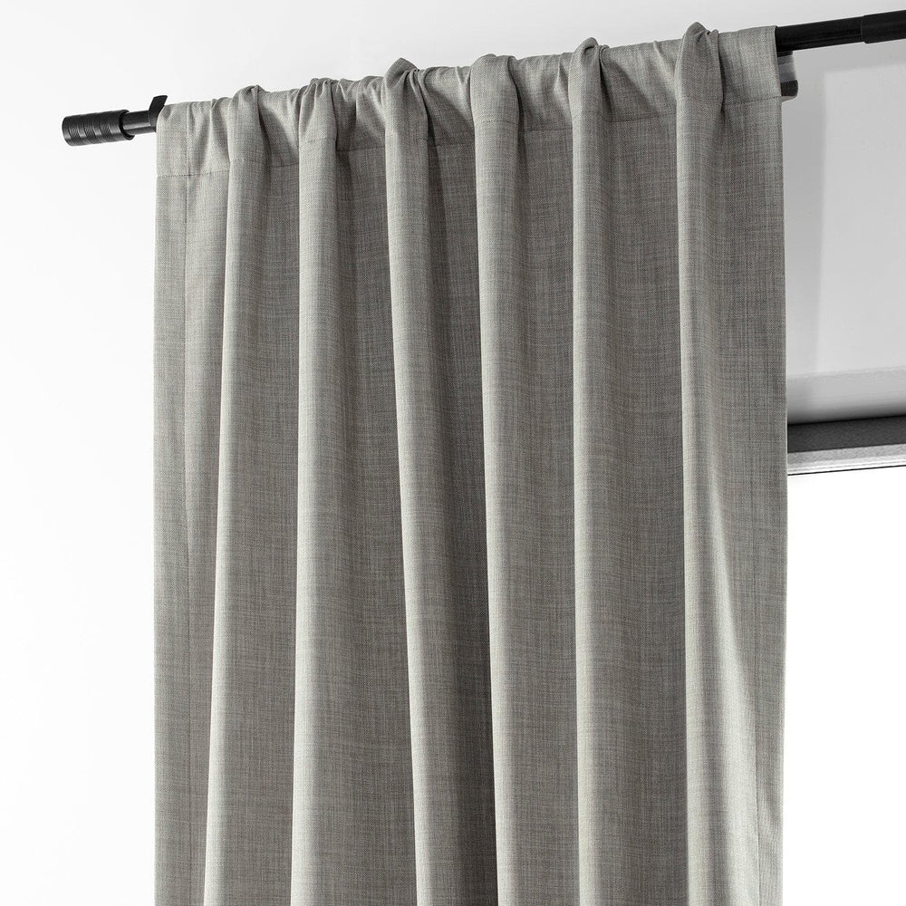 Dark Greige Performance Linen Hotel Blackout Curtain - HalfPriceDrapes.com