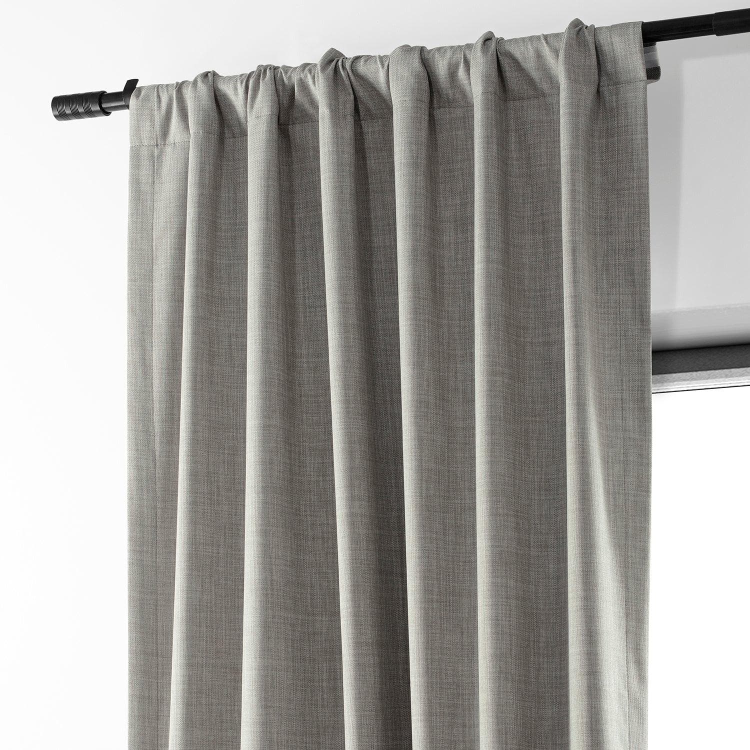 Dark Greige Performance Linen Hotel Blackout Curtain - HalfPriceDrapes.com