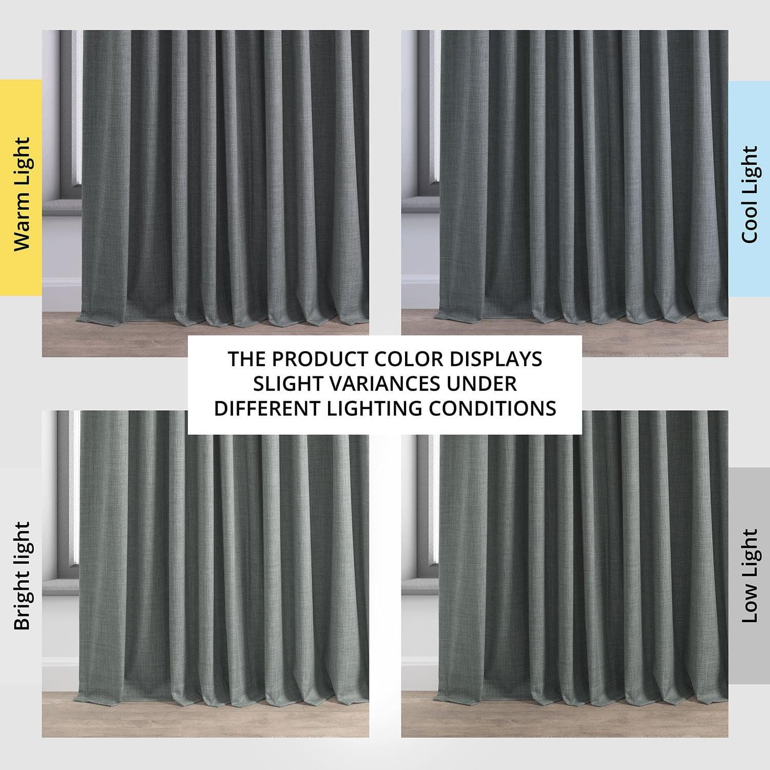 Dark Grey Extra Wide Performance Linen Hotel Blackout Curtain - HalfPriceDrapes.com