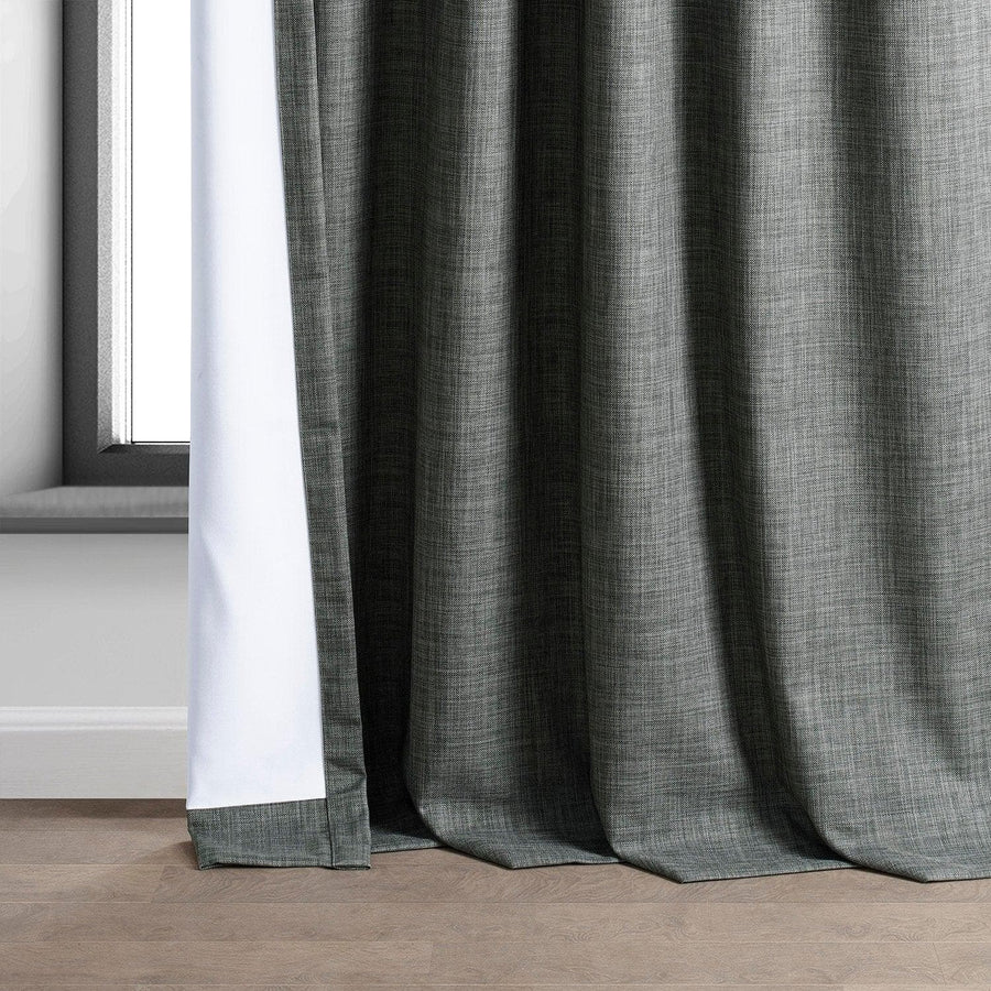 Dark Grey Performance Linen Hotel Blackout Curtain - HalfPriceDrapes.com