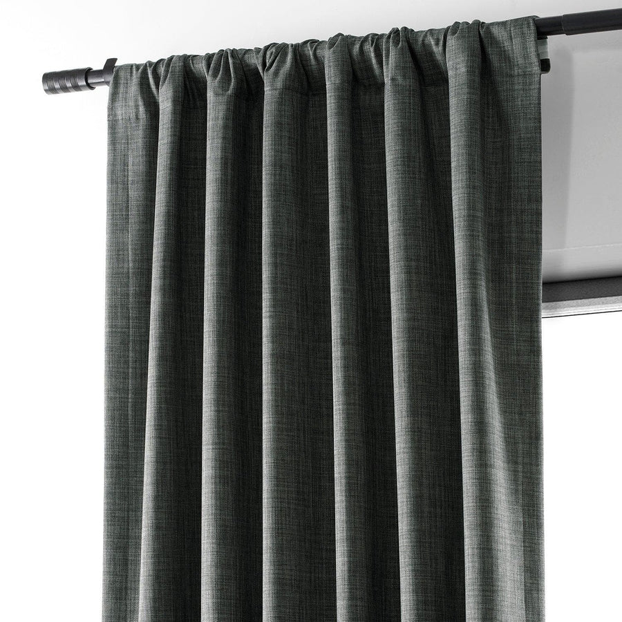 Dark Grey Performance Linen Hotel Blackout Curtain - HalfPriceDrapes.com