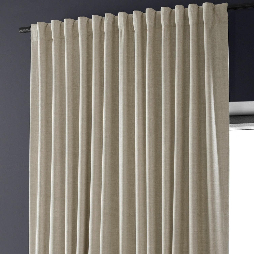 Light Beige Extra Wide Performance Linen Hotel Blackout Curtain - HalfPriceDrapes.com