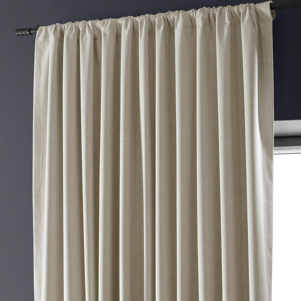Light Beige Extra Wide Performance Linen Hotel Blackout Curtain - HalfPriceDrapes.com