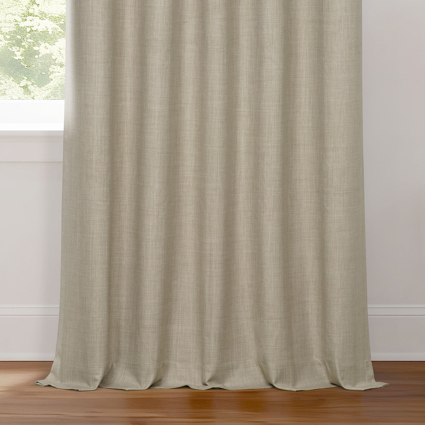 Light Beige Grommet Performance Linen Hotel Blackout Curtain