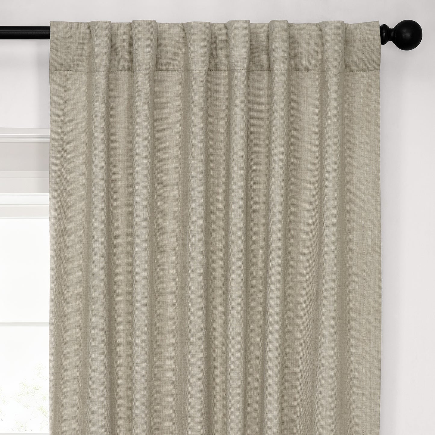 Light Beige Performance Linen Hotel Blackout Curtain