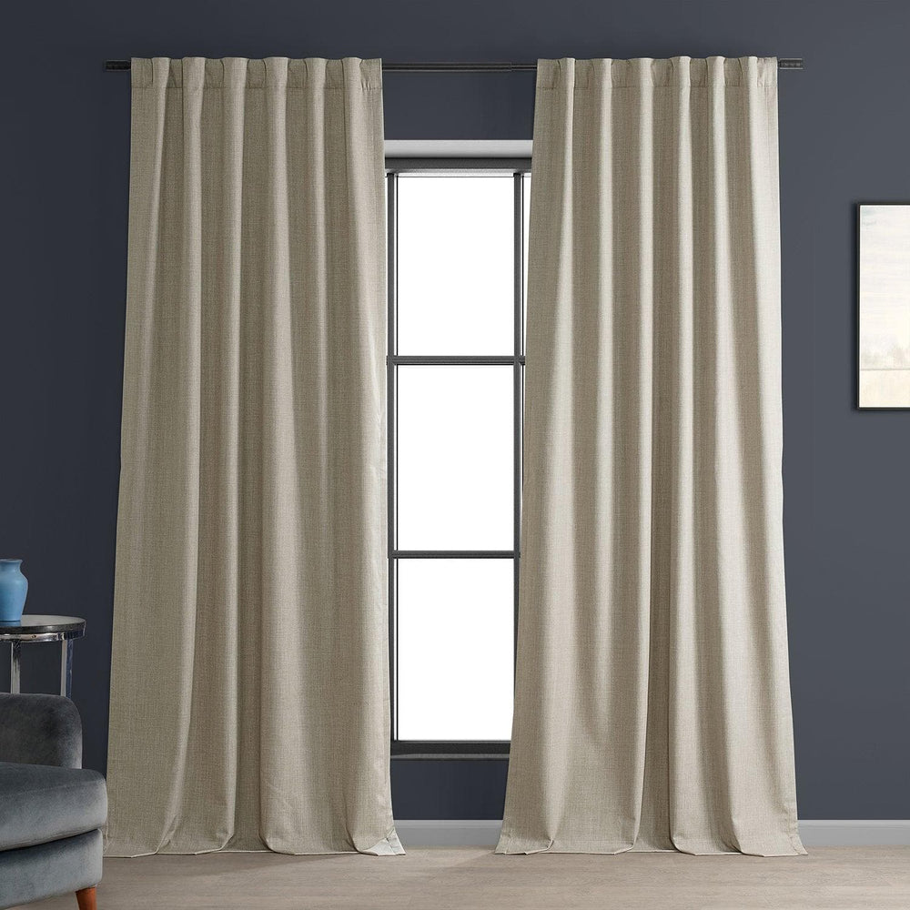 Light Beige Performance Linen Hotel Blackout Curtain - HalfPriceDrapes.com
