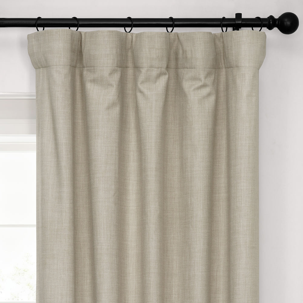 Light Beige Performance Linen Hotel Blackout Curtain