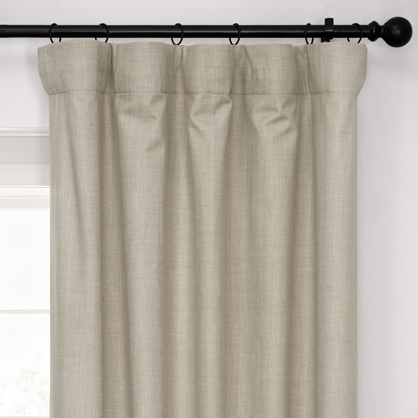 Light Beige Performance Linen Hotel Blackout Curtain